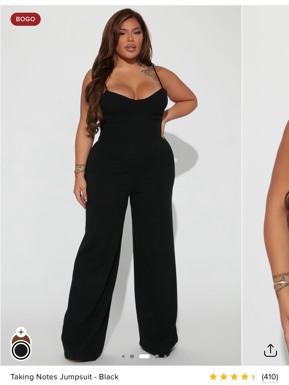 Fashion Nova Taking Notes Black Wide-Leg Jumpsuit